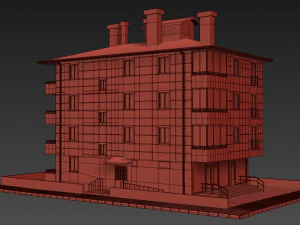 5 storey building 3D Model