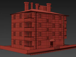5 storey building 3D Model