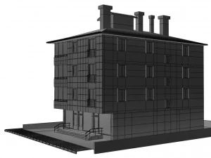 5 storey building 3D Model