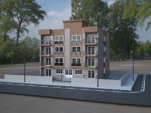 6-этажное здание 3D Модель