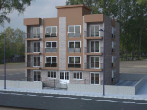 6 storey building 3D Model