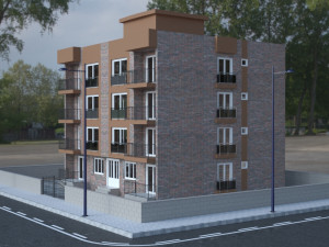 6 storey building 3D Модель