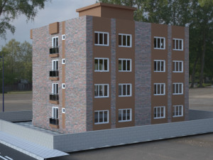 6 storey building 3D Модель