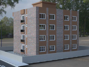 6 storey building 3D Model