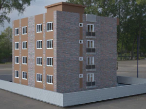 6 storey building 3D Model