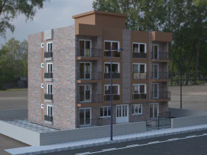 6 storey building 3D Model