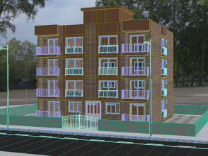 6 storey building 3D Модель