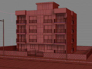 6 storey building 3D Модель