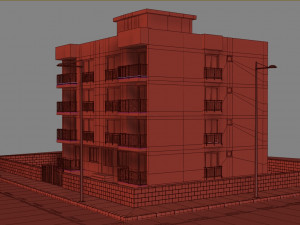 6 storey building 3D Модель