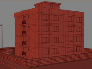 6 storey building 3D Model