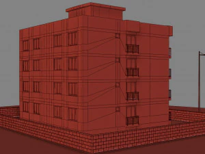 6 storey building 3D Model