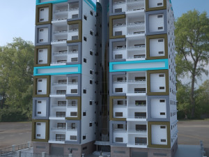 13 storey building Modelo 3D