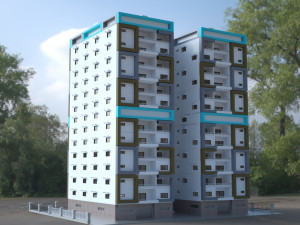 13 storey building 3Dモデル