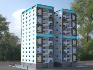 13 storey building 3D Model