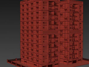 13 storey building 3D Model
