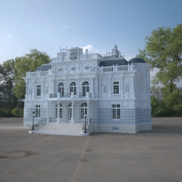 Schloss 3D Modell .c4d .max .obj .3ds .fbx .stl .blend 