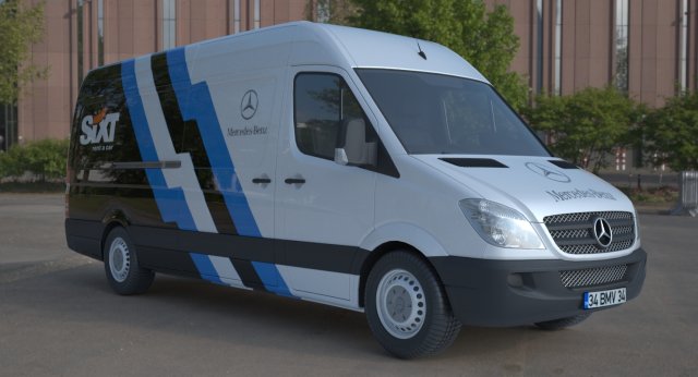 mercedes benz sprinter 3D Model .c4d .max .obj .3ds .fbx .stl .blend
