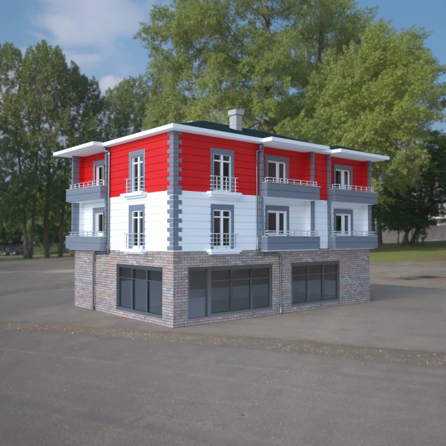 storey building 3D Model .c4d .max .obj .3ds .fbx .stl .blend 