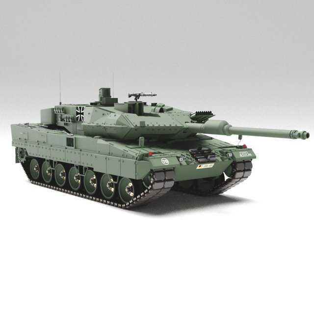 Tank Leopard 2a6 Model 3D .c4d .max .obj .3ds .fbx .stl .blend 
