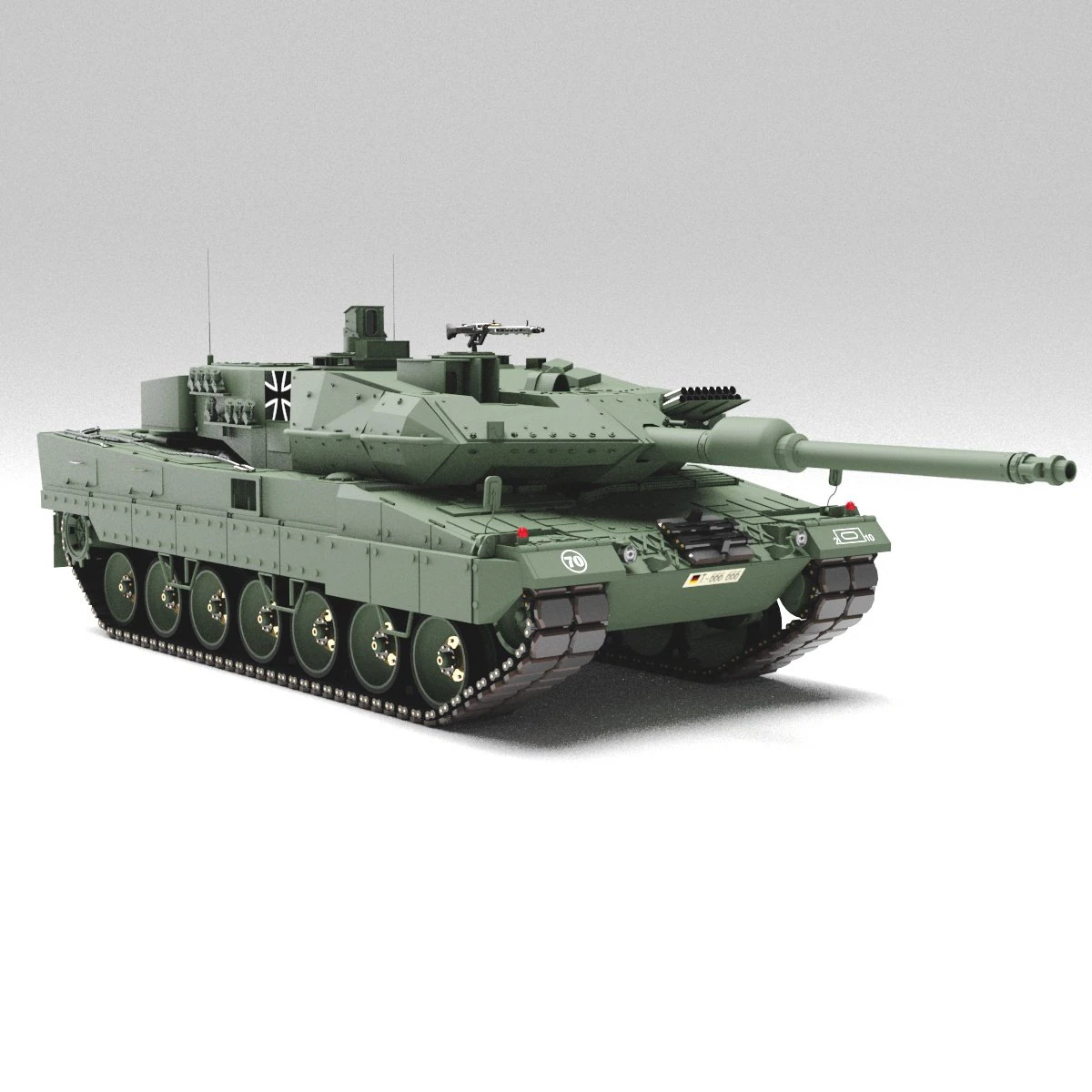 Tank Leopard 2a6 3D Model .c4d .max .obj .3ds .fbx .stl .blend 