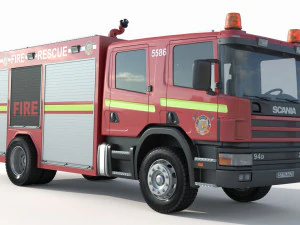 Scania P260 Fire Truck 3D Model