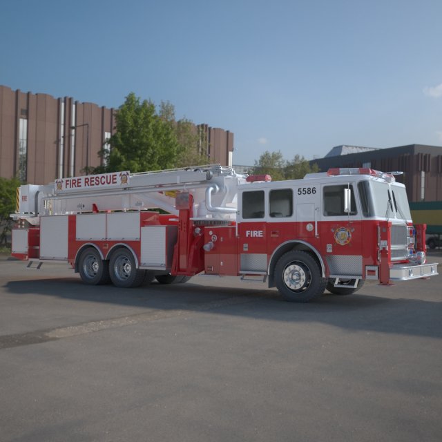 fire rescue truck 3D 모델 .c4d .max .obj .3ds .fbx .stl .blend 