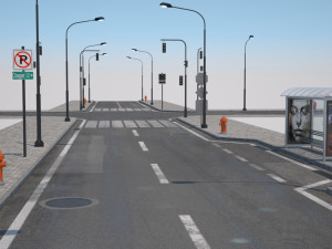road and pavement 3D Model