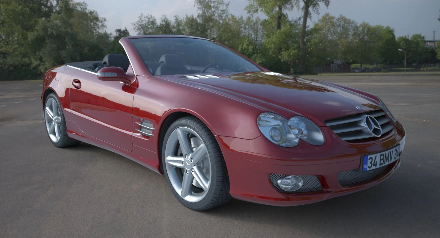 mercedes sl 500 3D Model .c4d .max .obj .3ds .fbx .stl .blend