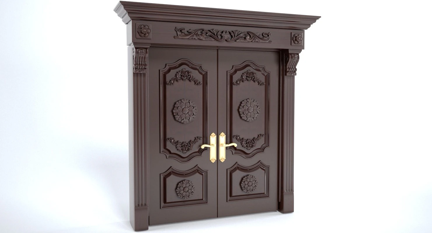double door 3D Model .c4d .max .obj .3ds .fbx .stl .blend