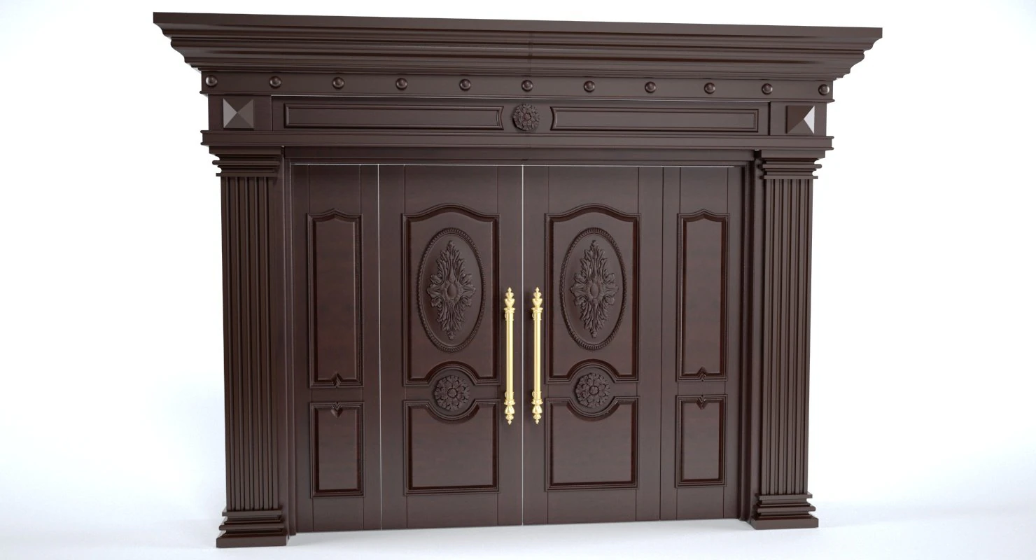 double door 02 3D Model .c4d .max .obj .3ds .fbx .stl .blend