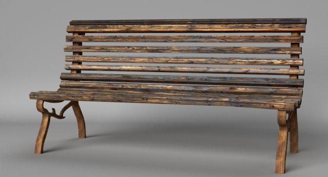 park bench Modelo 3D .c4d .max .obj .3ds .fbx .stl .blend 