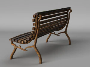 banco del parque Modelo 3D