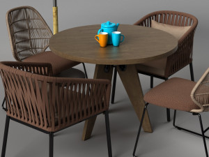 garden sofa set 3D Model