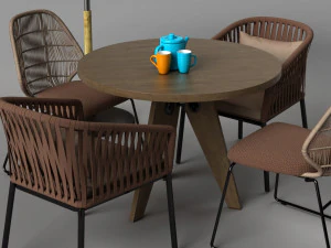 ガーデンソファセット 3Dモデル