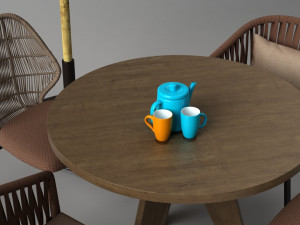 garden sofa set 3D 模型