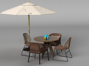 garden sofa set 3D 模型