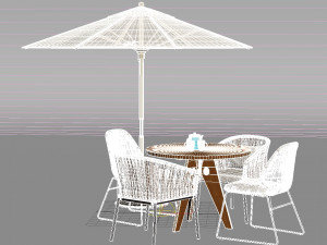 garden sofa set 3D 模型