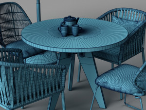 garden sofa set 3D 模型