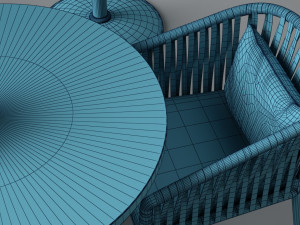 garden sofa set 3D 模型