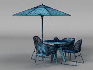 garden sofa set 3D 模型