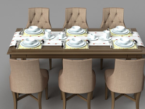 dining table 3D मॉडल