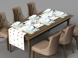 dining table 3D मॉडल