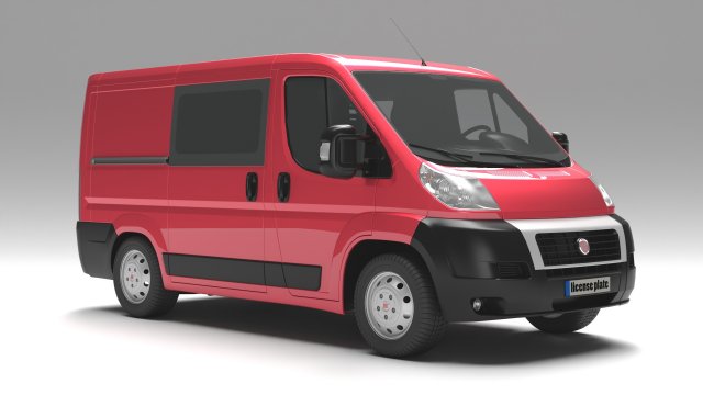 Fiat Ducato Van 3D Модель .c4d .max .obj .3ds .fbx .stl .blend 