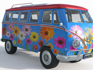 Volkswagen 1974 T1 Transporter 3D Модель