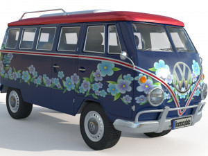 Volkswagen 1974 T1 Transporter 3D Модель