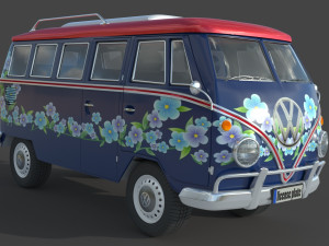 Volkswagen 1974 T1 Transporter 3D Модель