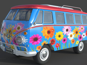 Volkswagen 1974 T1 Transporter 3D Модель