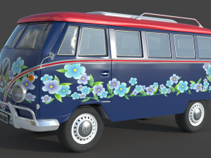 Volkswagen 1974 T1 Transporter 3D Модель