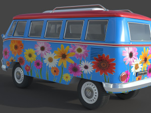 Volkswagen 1974 T1 Transporter 3D Модель
