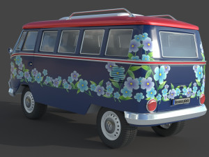 Volkswagen 1974 T1 Transporter 3D Модель